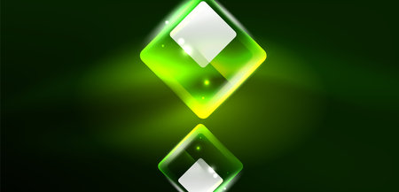 Neon glowing techno lines and arrows, hi-tech futuristic abstract background templateのイラスト素材