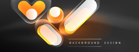 Glowing round shapes abstract background. Template for wallpaper, banner, presentation, backgroundのイラスト素材