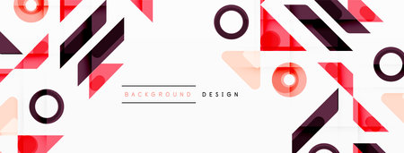 Colorful triangles and circles abstract background. Design for wallpaper, banner, background,...