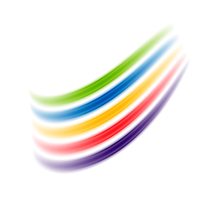 A vibrant and playful design featuring rainbow-color lines arranged in a dynamic composition, perfect for adding a pop of color to any projectのイラスト素材