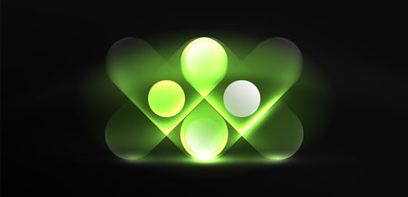Abstract glowing neon light techno circles backgroundのイラスト素材