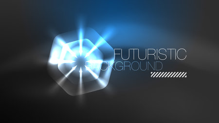 Technology Digital Neon Abstract Background, Abstract Hexagons, Digital Cyberspace, Modern Hi-tech, Science, Futuristic Techno Design Templateのイラスト素材