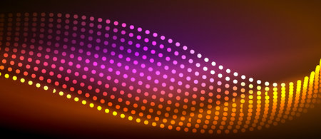 A sleek and stylish design featuring a smooth neon wave glowing against a dark background, perfect for adding a modern and edgy touch to any projectのイラスト素材