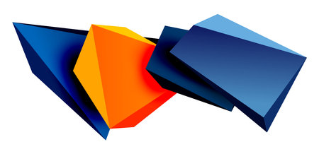 Vector 3d low poly triangle geometric design elementsのイラスト素材