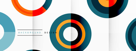 Vibrant and eye-catching vector background featuring a grid of colorful circles arranged in a...