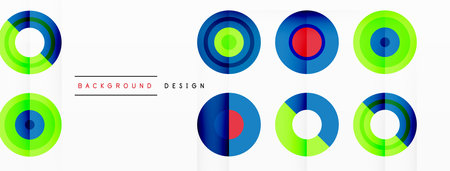 Abstract background with circle symmetric grid composition. Circle pattern creating sense of movement. Grid adds structure and balance to the composition, with equal spacing between each circleのイラスト素材