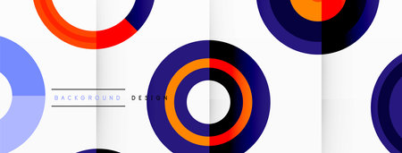 Colorful circles in a grid composition abstract background. Design for wallpaper, banner, background, landing page, wall art, invitation, prints, postersのイラスト素材