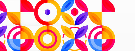 Colorful circle abstract background. Template for wallpaper, banner, presentation, backgroundのイラスト素材