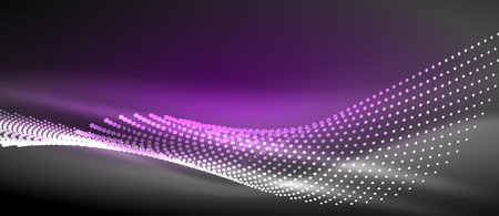 A sleek and stylish design featuring a smooth neon wave glowing against a dark background, perfect for adding a modern and edgy touch to any projectのイラスト素材
