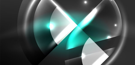Abstract background glowing neon circles and lines with magic light effects. Hi-tech design for wallpaper, banner, background, landing page, wall art, invitation, prints, postersのイラスト素材