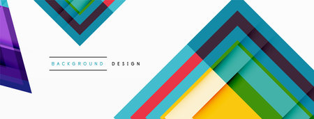 Abstract vector design blends triangles, hexagons, and circles, creating a harmonious composition of...