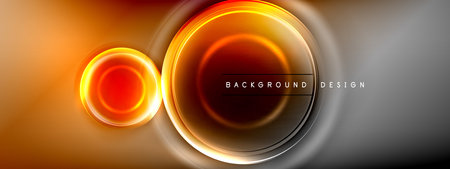 Circles lines and bubbles on bright glowing effect gradient with light and shadow effects. Dynamic interplay of light, shadow and depth. Futuristic and rhythmic technology designのイラスト素材