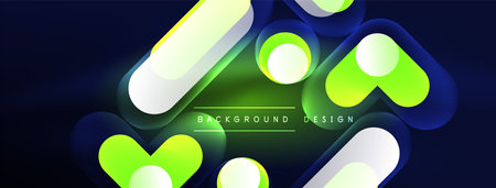 Glowing round shapes abstract background. Template for wallpaper, banner, presentation, backgroundのイラスト素材