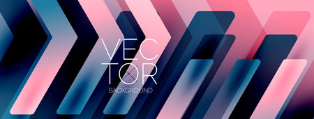 Energetic geometric background featuring an array of dynamic arrows in harmonious motion, evoking sense of speed, agility and purposeful flowのイラスト素材