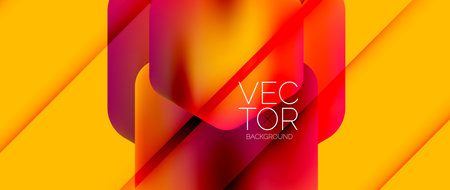 Dynamic bright colorful geometric elements with fluid gradients, lights, shadows blend in a minimal backdrop, creating captivating compositionのイラスト素材