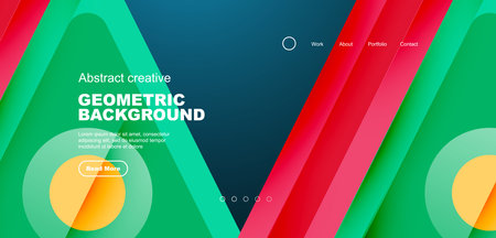 Minimal landing page, geometric shapes. Business or technology design for wallpaper, banner,...