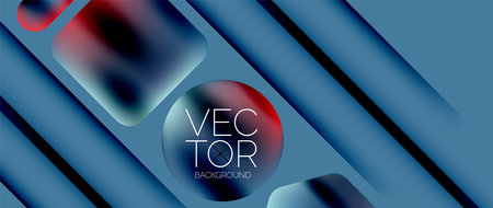 Dynamic bright colorful geometric elements with fluid gradients, lights, shadows blend in a minimal backdrop, creating captivating compositionのイラスト素材