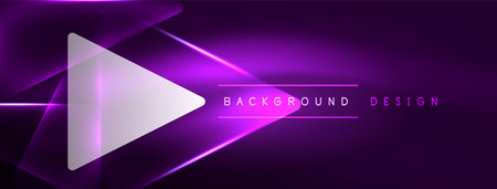 Neon lights hacking geometric background, virtual reality or artificial intelligence concept, cyberpunk geometric template for wallpaper, banner, presentation, backgroundのイラスト素材