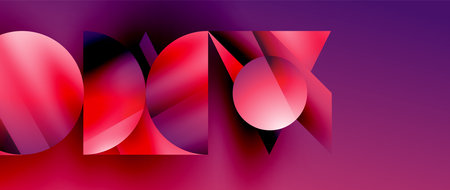 Captivating abstract backdrop composed of interlocking triangles and circles, forming an intriguing...