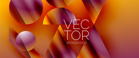 Captivating abstract backdrop composed of interlocking triangles and circles, forming an intriguing...