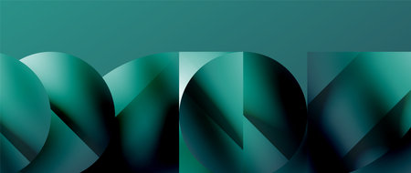 Essence of minimalism - metallic circles and squares converge upon canvas, study in restraint. The play of light on their surfaces forms subdued dance, epitomizing sophistication in simplicityのイラスト素材