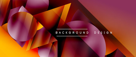 Captivating abstract backdrop composed of interlocking triangles and circles, forming an intriguing...