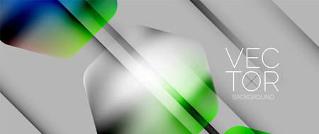 Dynamic bright colorful geometric elements with fluid gradients, lights, shadows blend in a minimal backdrop, creating captivating compositionのイラスト素材