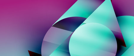 Captivating abstract backdrop composed of interlocking triangles and circles, forming an intriguing dance of shapes and patterns that exude both elegance and modernityのイラスト素材