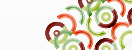 Circles are arranged in a grid pattern abstract background and feature a range of different colors, including shades of various colors. Template for wallpaper, banner, presentation, backgroundのイラスト素材