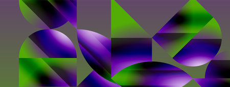 Serene gradient template. Circles and triangles mingle in minimalist perfection. Gentle fusion of...