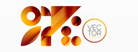 Vector background. Minimalist geometric backdrop adorned with circles and shapes. Abstract art inviting creativity for digital designs, presentations, website banners, social media postsのイラスト素材