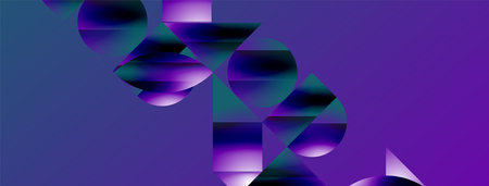 Serene gradient template. Circles and triangles mingle in minimalist perfection. Gentle fusion of...