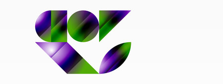 Serene gradient template. Circles and triangles mingle in minimalist perfection. Gentle fusion of...