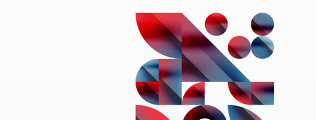 Vector background. Minimalist geometric backdrop adorned with circles and shapes. Abstract art inviting creativity for digital designs, presentations, website banners, social media postsのイラスト素材