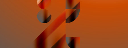 Triangles, lines and round shapes - dynamic geometric abstract background. Visual symphony of shapes...