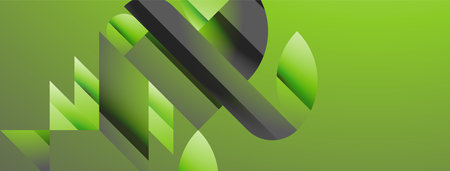 Triangles, lines and round shapes - dynamic geometric abstract background. Visual symphony of shapes...