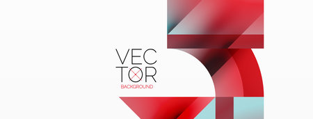 Geometric background with squares, triangles, circles. Shapes harmoniously interact, creating visually striking design for digital designs, presentations, website banners, social media postsのイラスト素材