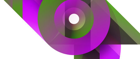 Geometric fusion - abstract harmony of triangles and circles in minimalist background design. Shapes...