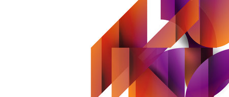 Geometric fusion - abstract harmony of triangles and circles in minimalist background design. Shapes and lines design for wallpaper, banner, background, landing page, wall art, invitation, printsのイラスト素材