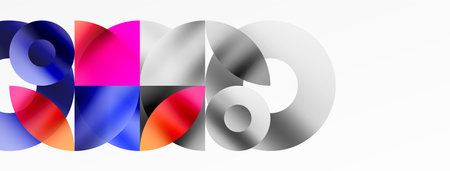 Abstract round geometric shapes with gradients. Concept for creative technology, digital art, social...
