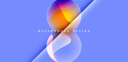 Spheres and circles abstract background, trendy colorful design. Vector Illustration For Wallpaper,...
