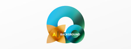 Circle and triangle abstract background. Concept for creative technology, digital art, social communication, and modern science. Ideal for posters, covers, banners, brochures, and websitesのイラスト素材