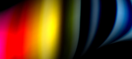 Rainbow color wave lines on black. Techno or business abstract background for posters, covers,...