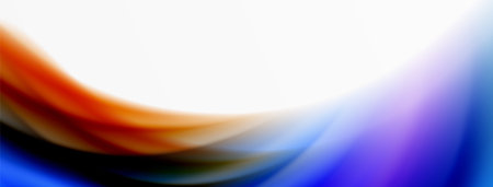 Rainbow color silk blurred wavy line background on white, luxuriously vibrant visually captivating backdrop. Stunning blend of colors reminiscent of rainbow, silky and gracefully blurred wavy patternのイラスト素材