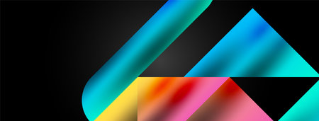 Mosaic pattern composition featuring harmonious interplay of triangles, lines, and round elements, creating a visually engaging and dynamic design for posters, covers, banners, brochures, websitesのイラスト素材