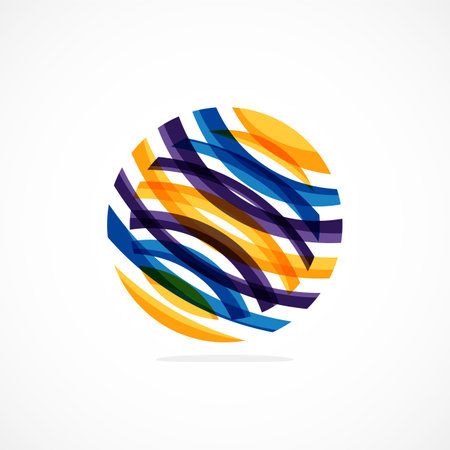 Abstract circle logo, dynamic aesthetic. Simplicity suggests connectivity, fluidity, and energy, making it a versatile choice for brands seeking a modern, visually engaging identityのイラスト素材