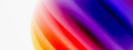 Rainbow color silk blurred wavy line background on white, luxuriously vibrant visually captivating backdrop. Stunning blend of colors reminiscent of rainbow, silky and gracefully blurred wavy patternのイラスト素材