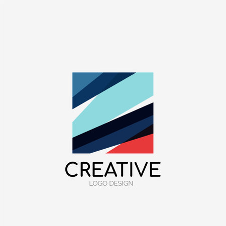 Modern abstract logo design. Geometric vector art. Clean overlapping lines and abstract shapes. Perfect for modern brandのイラスト素材