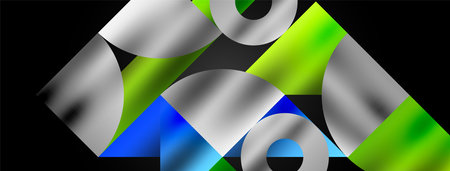 Artistic arrangement of triangles, lines, and circular elements in a mesmerizing geometric mosaic...