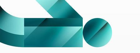 Geometric background with squares, triangles, circles. Shapes harmoniously interact, creating visually striking design for digital designs, presentations, website banners, social media postsのイラスト素材